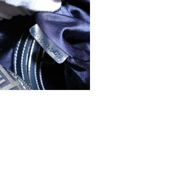 FENDI Zucchino Canvas Tote Bag Navy Silver - Picture 13 of 13